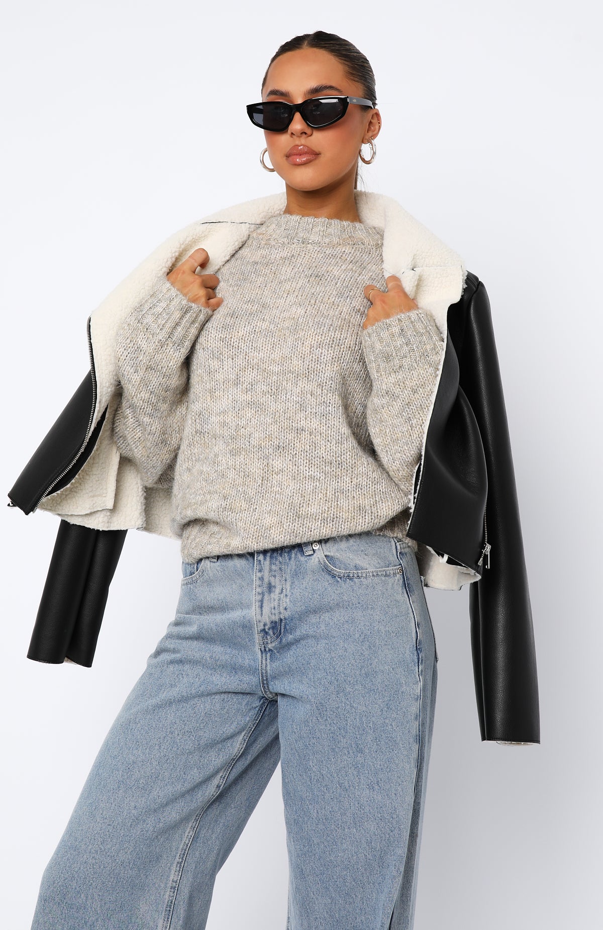 Ice Queen Knit Sweater Peppered Taupe - Image 2