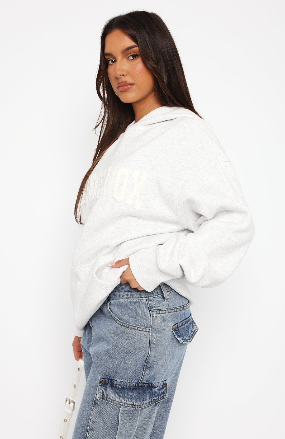Shout It Out Oversized Hoodie Grey Marle - Image 3
