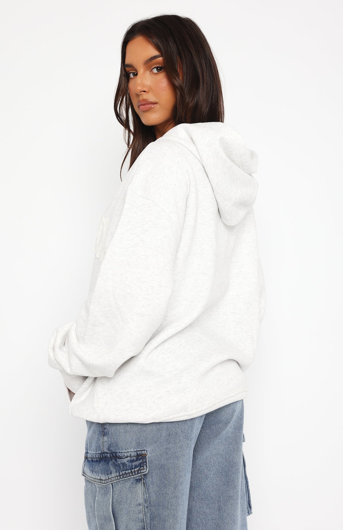 Shout It Out Oversized Hoodie Grey Marle - Image 4