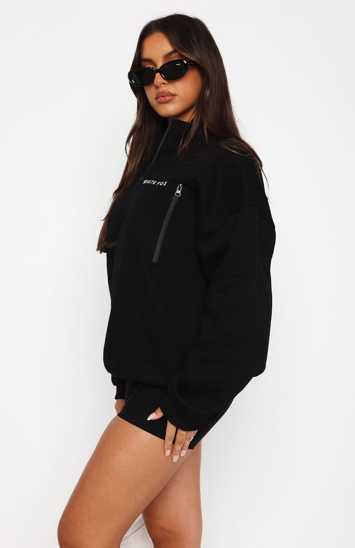 Where Did You Go Zip Front Sweater Black - Image 3