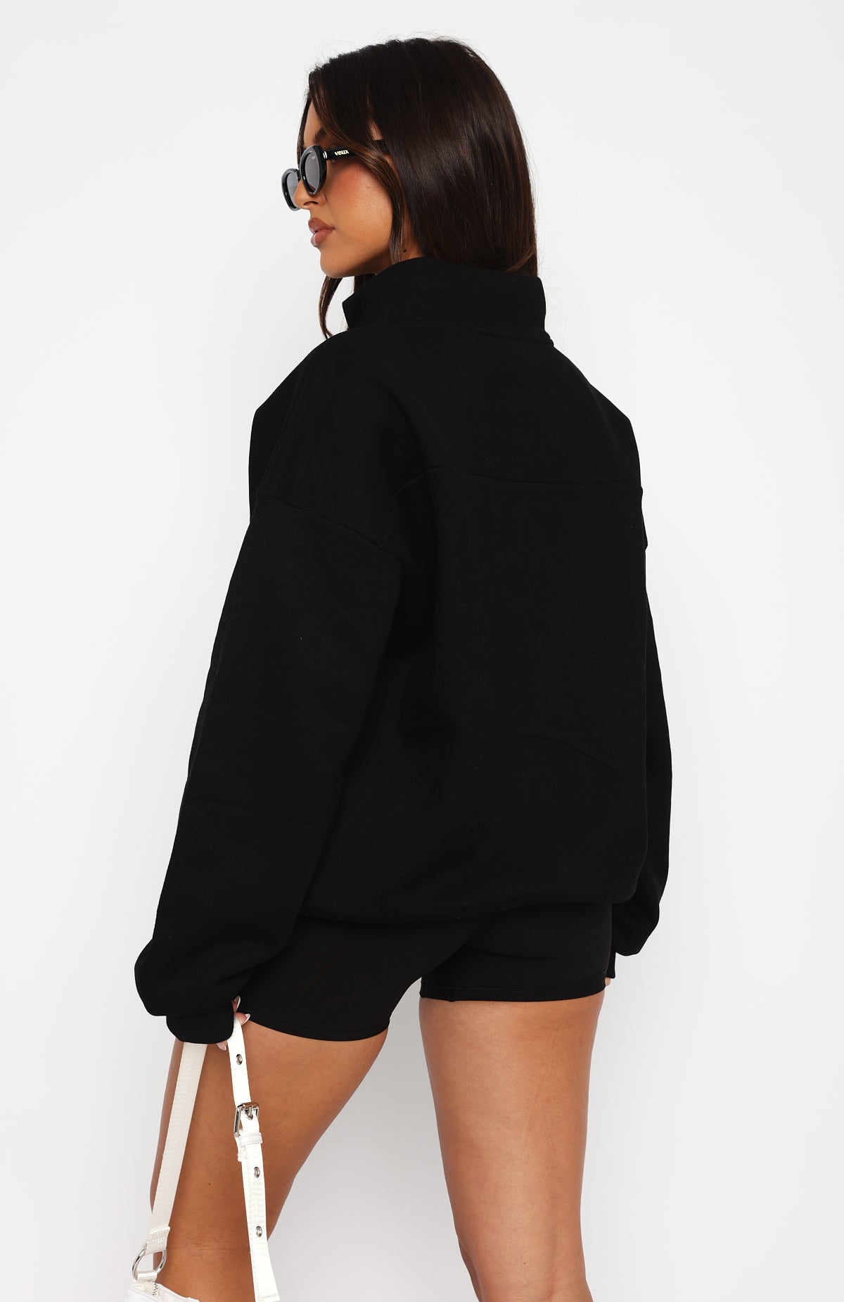 Where Did You Go Zip Front Sweater Black - Image 4