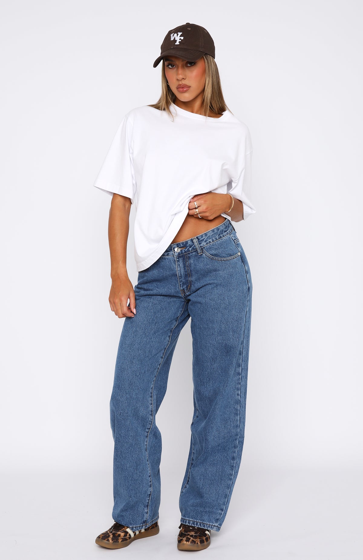 Bring The Style Low Rise Wide Leg Jeans Admiral Blue - Image 3