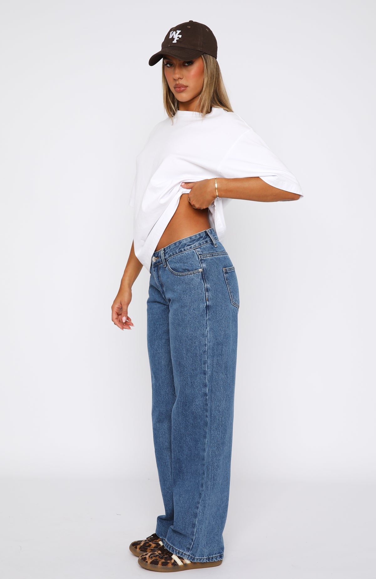 Bring The Style Low Rise Wide Leg Jeans Admiral Blue - Image 4