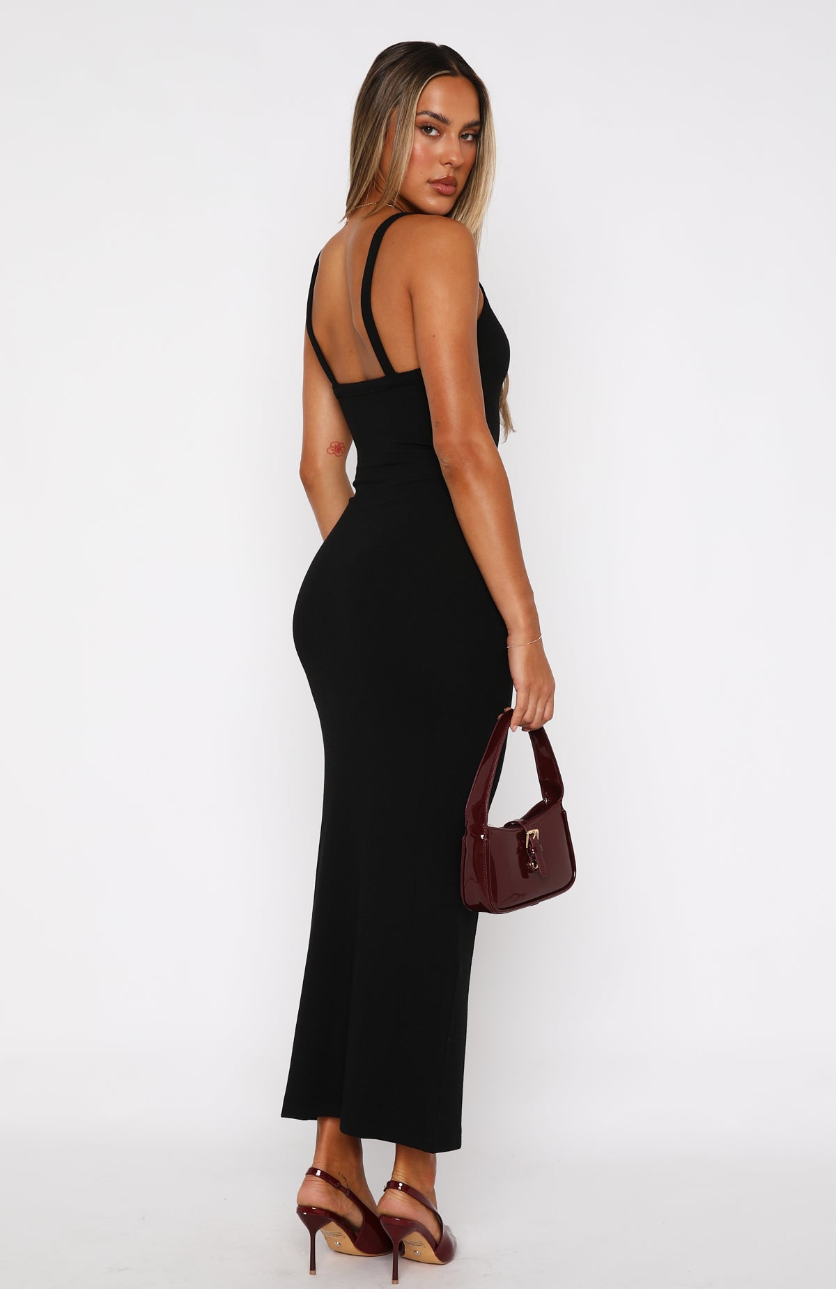 We Can Work It Out Ribbed Maxi Dress Black - Image 4