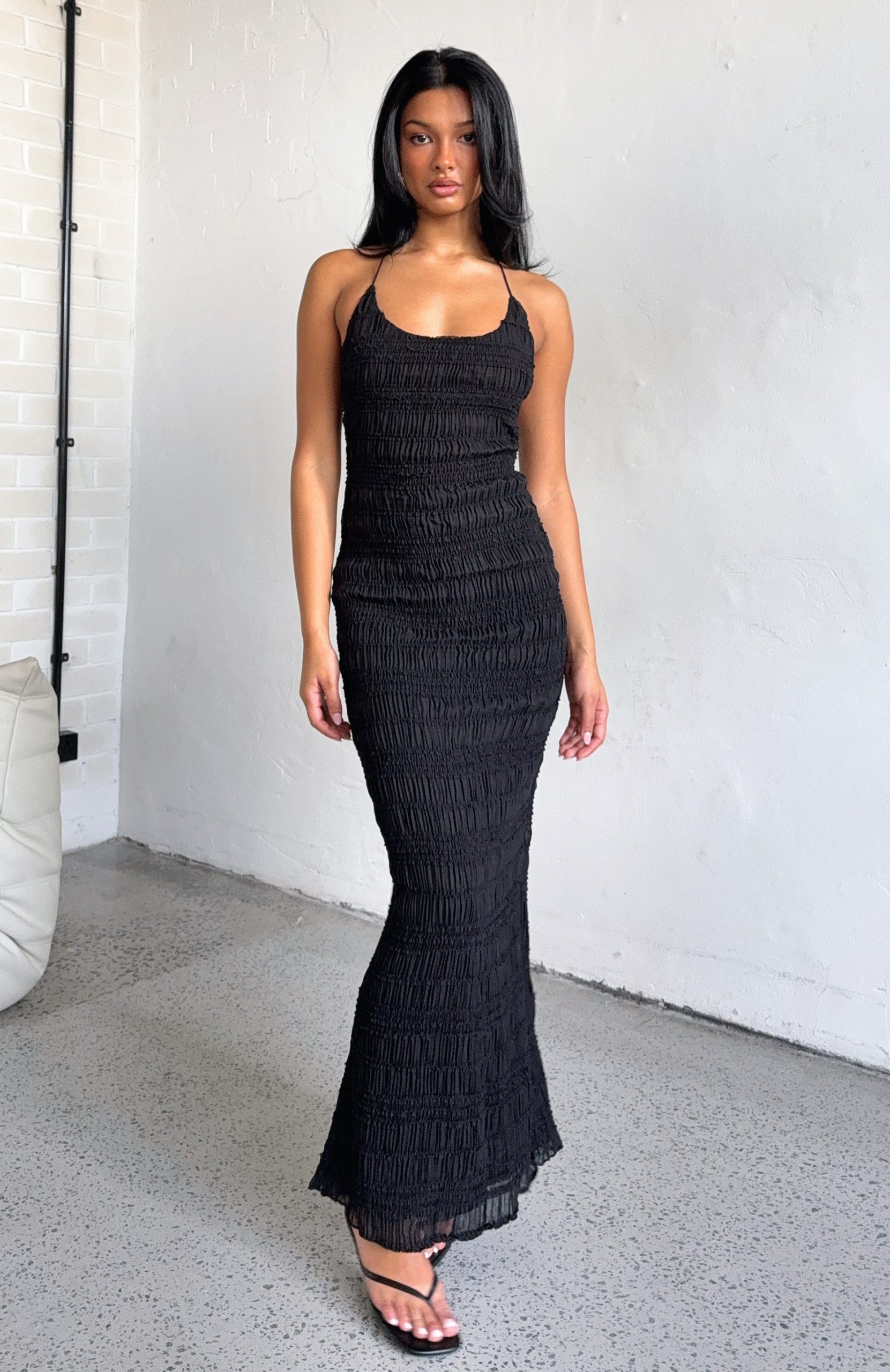 Never Say Goodbye Halter Maxi Dress Black - Image 7