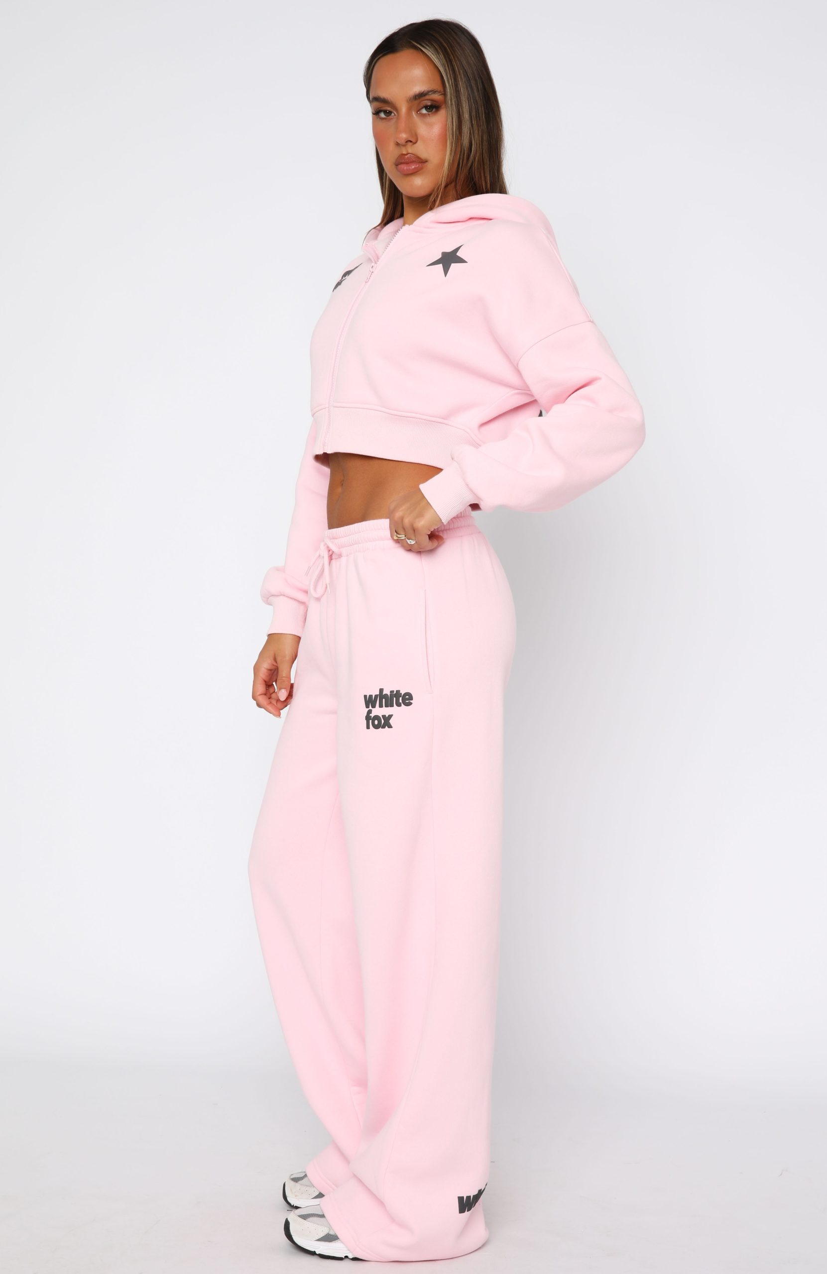 From The Archives Charli Wide Leg Sweatpants Pink - Image 3