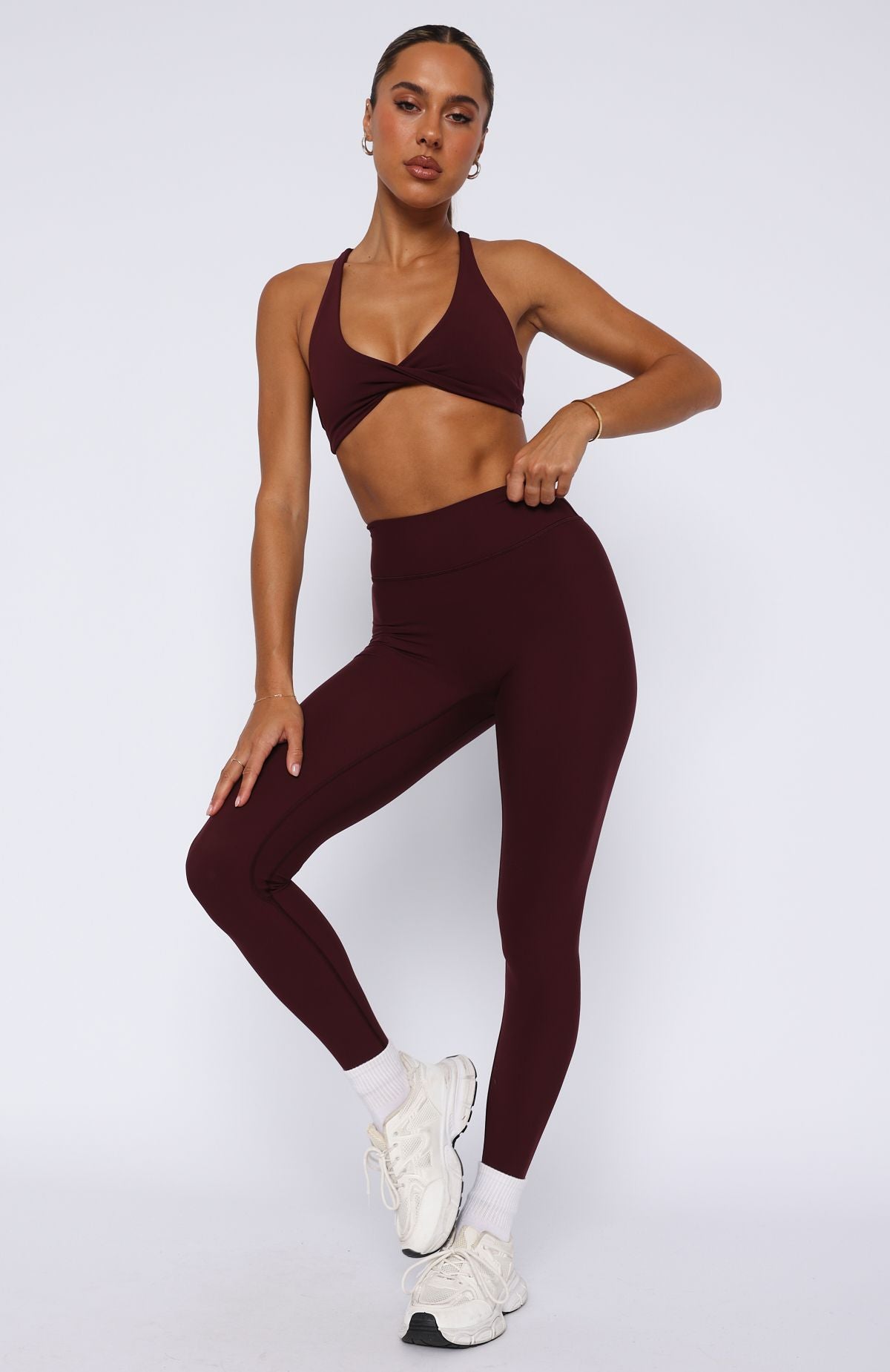 Go Getter High Waisted Leggings Merlot - Image 2