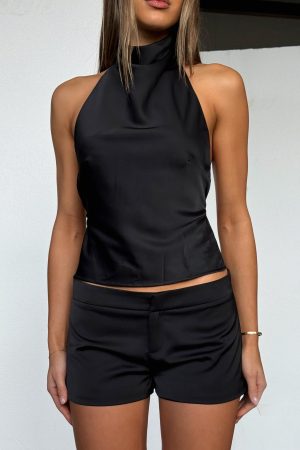 Time Passes Mini Shorts Black