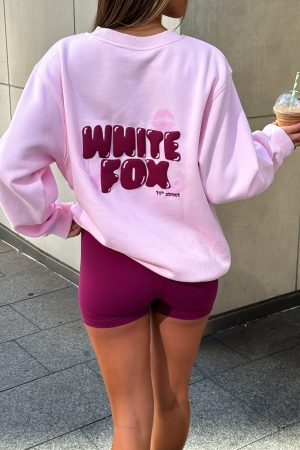 11th Street Sweet Kisses Oversized Sweater Pink Sugar