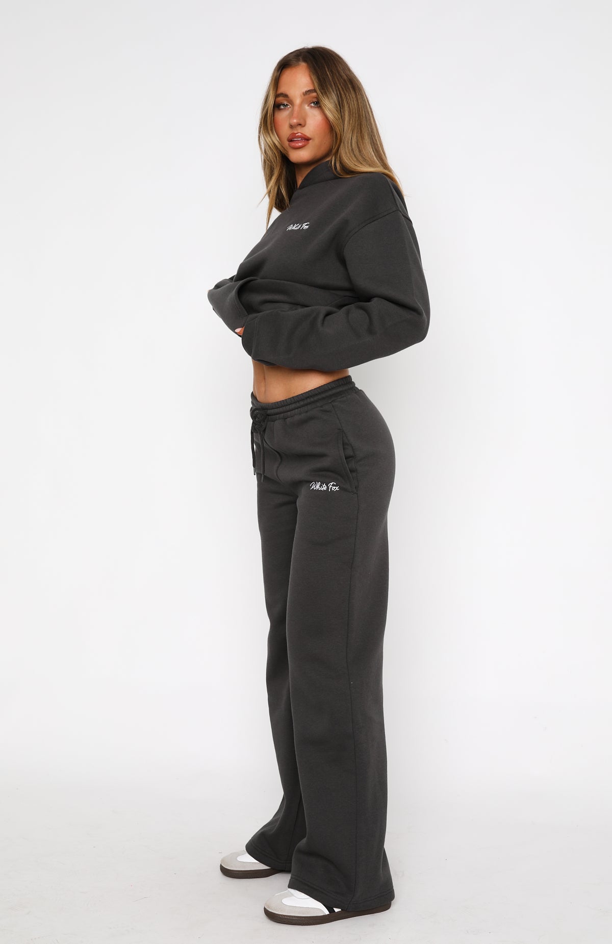 Match Your Words Wide Leg Sweatpants Charcoal - Image 3
