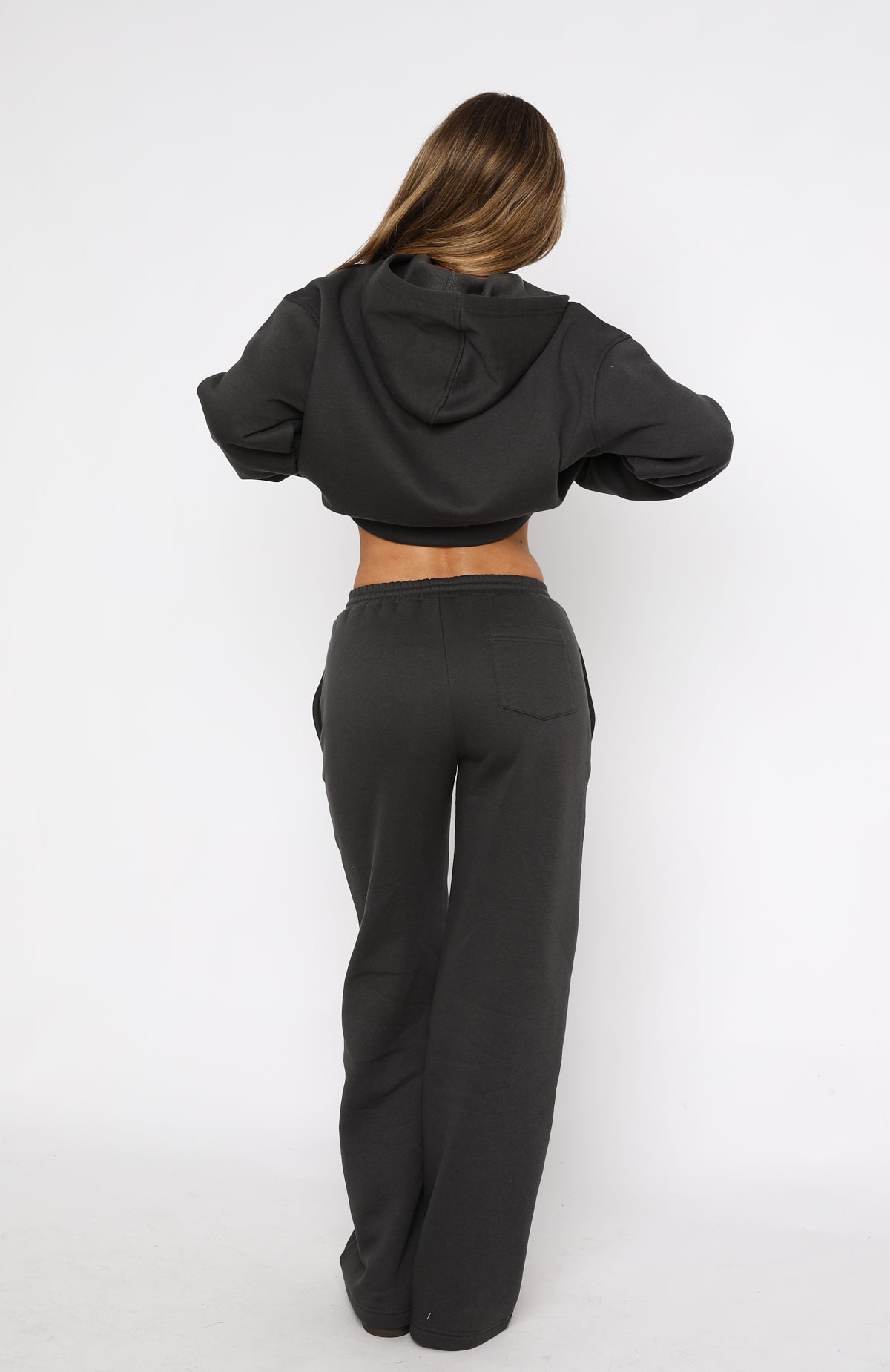 Match Your Words Wide Leg Sweatpants Charcoal - Image 4