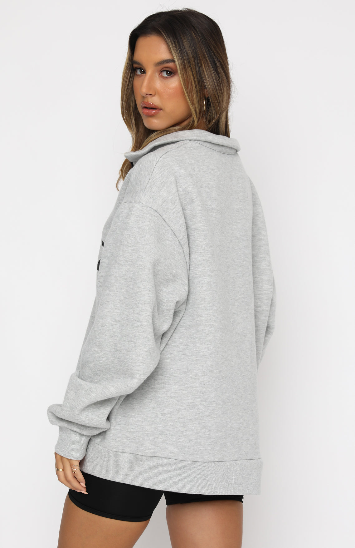 High Standard Zip Front Sweater Grey Marle - Image 5