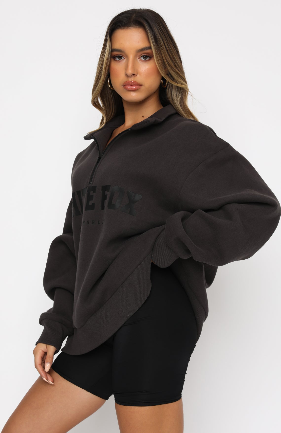 High Standard Zip Front Sweater Shadow - Image 3