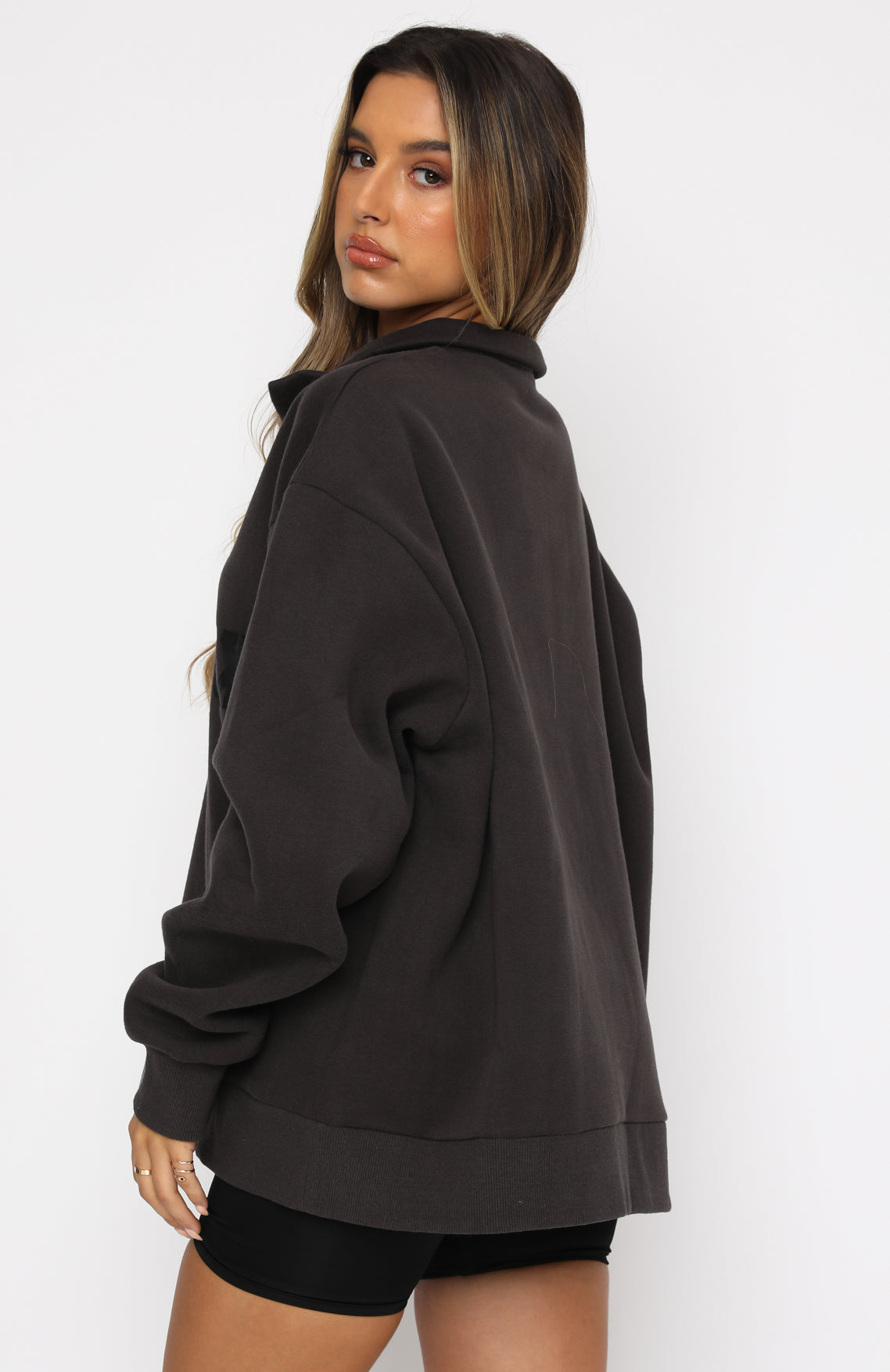 High Standard Zip Front Sweater Shadow - Image 4