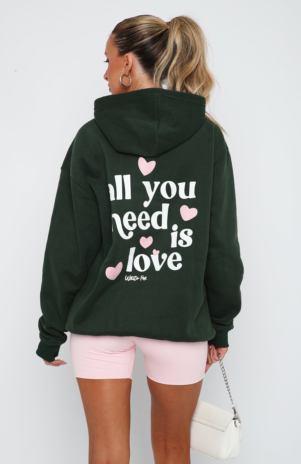 All You Need Is Love Hoodie Forest Green - Image 4