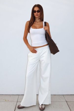 Our Bridges Burned Wide Leg Pants Cream