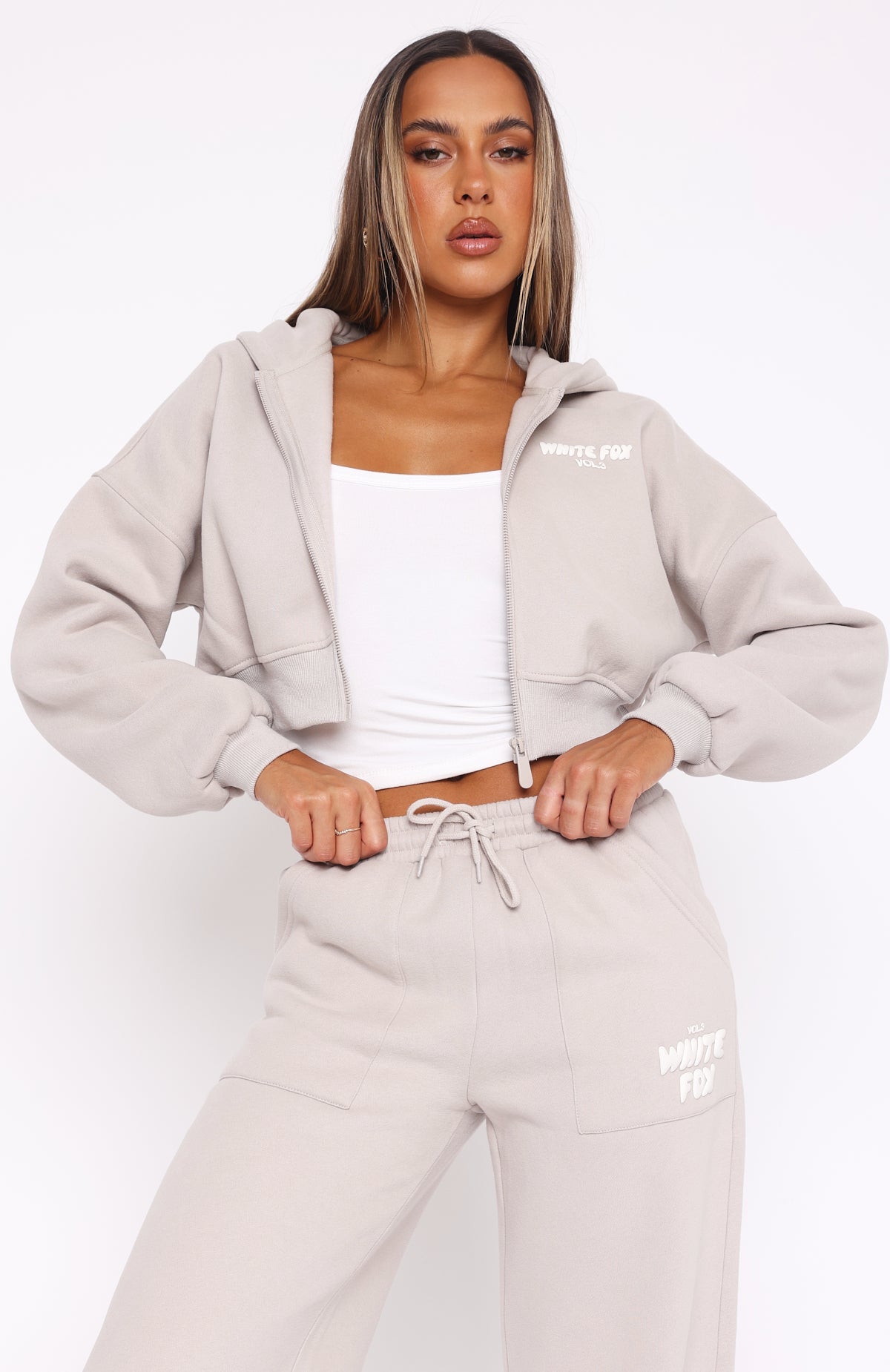 Offstage Cropped Zip Hoodie Moon - Image 4