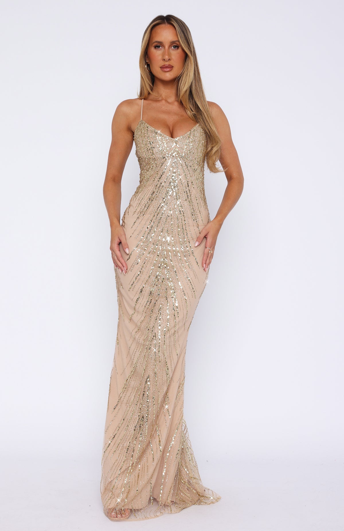 Reaching Out Maxi Dress Gold - Image 2