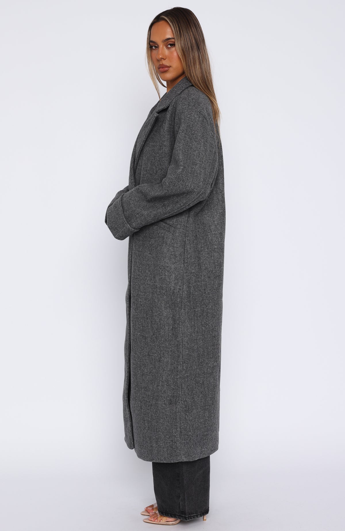 Winter Holiday Oversized Coat Charcoal - Image 3