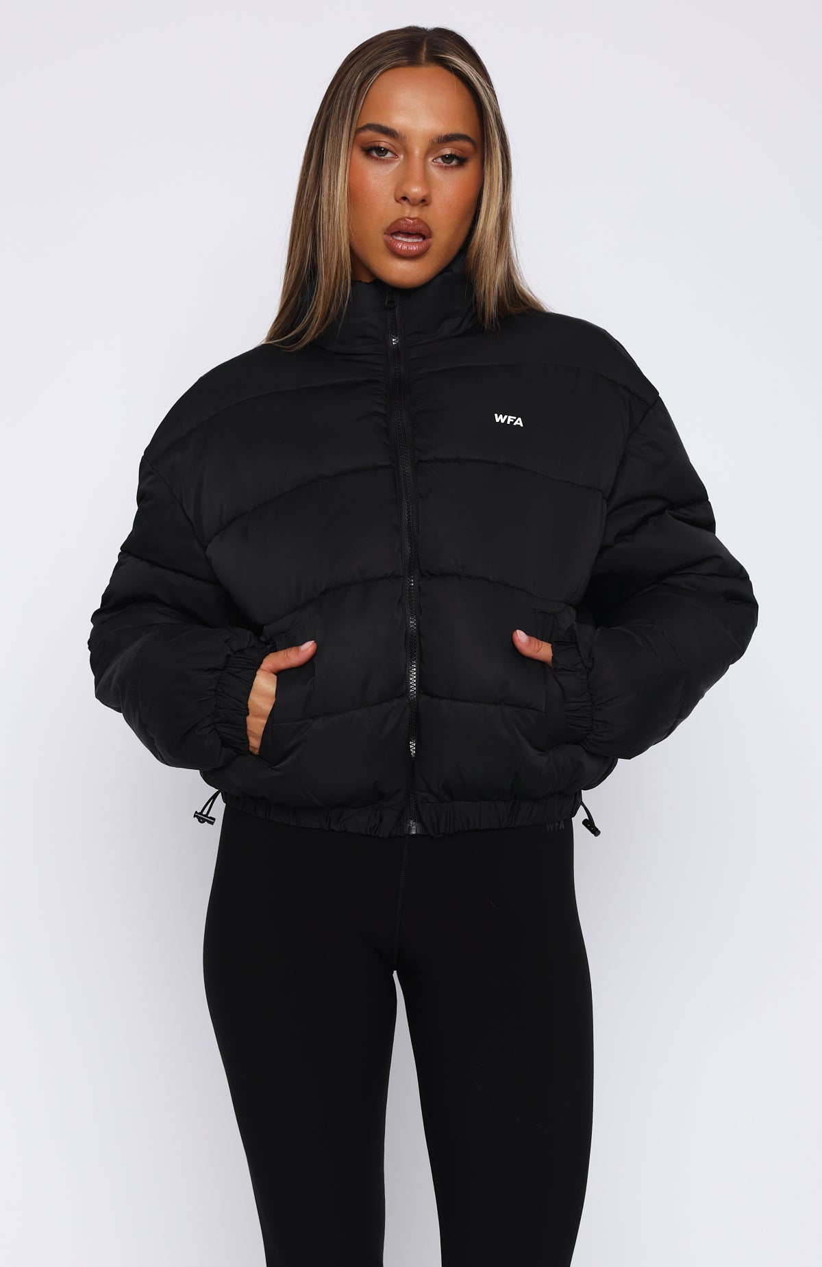 Summit Zip Through Puffer Black - Image 2
