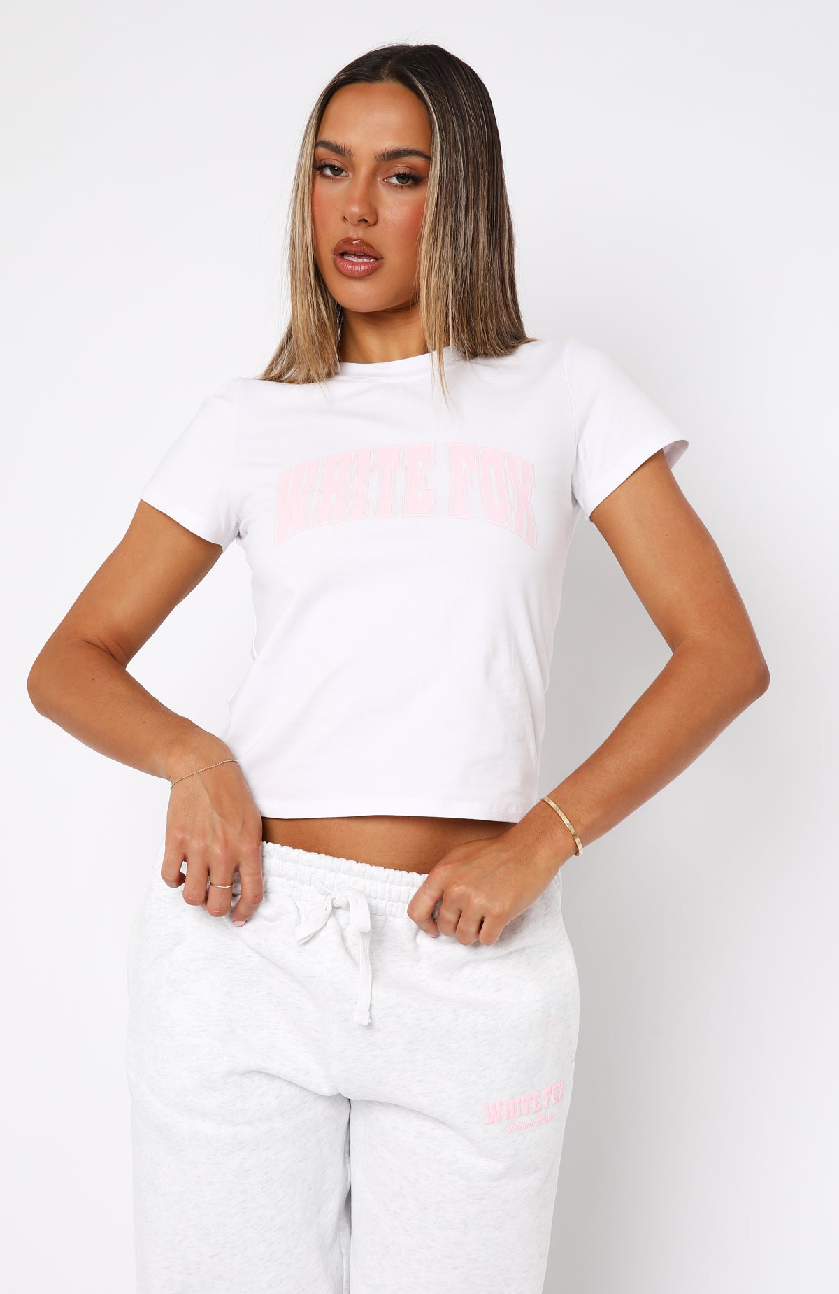 Decade Classics Varsity Relaxed Baby Tee White - Image 2