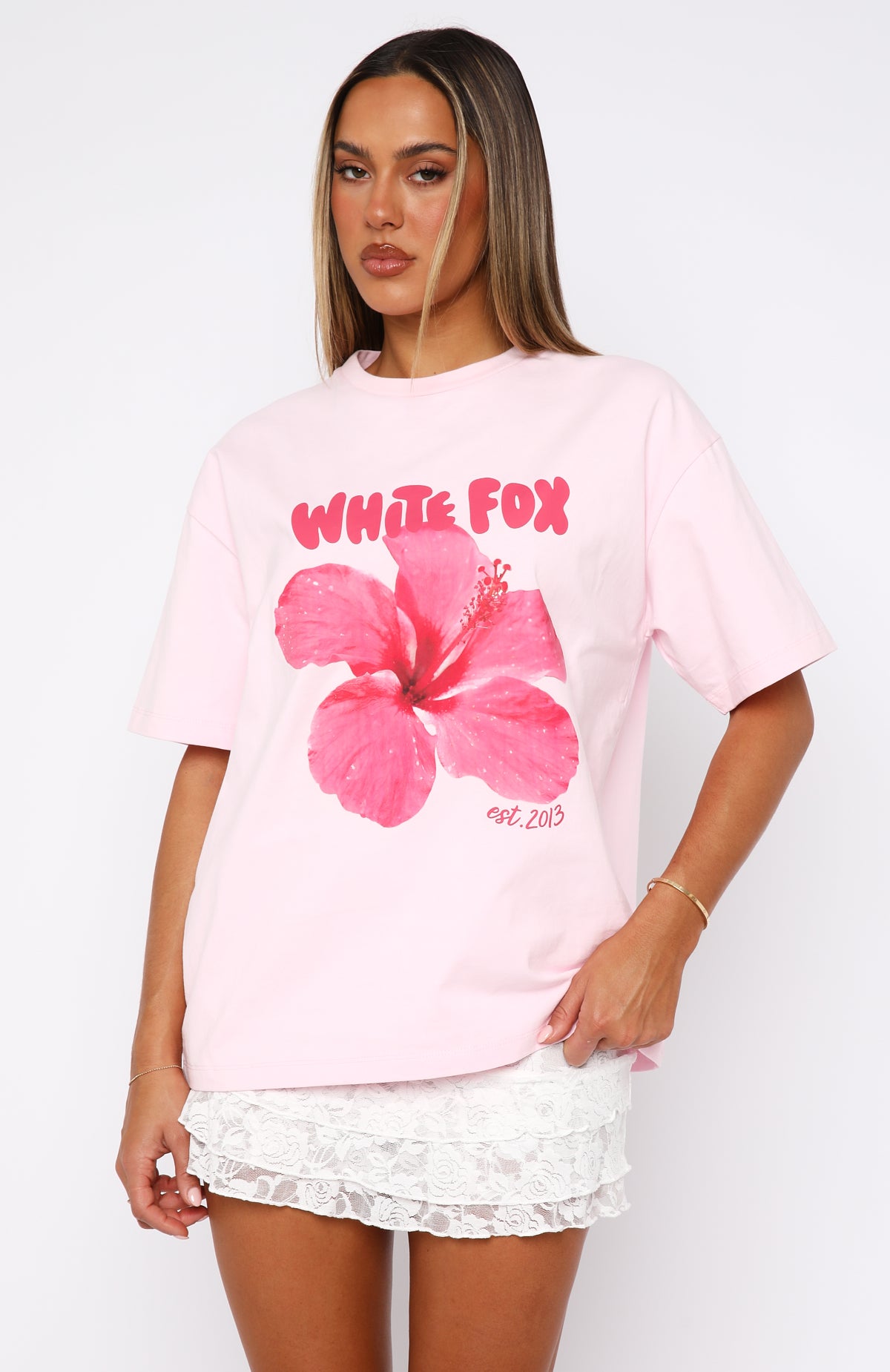 With Love & Romance Oversized Tee Baby Pink - Image 2