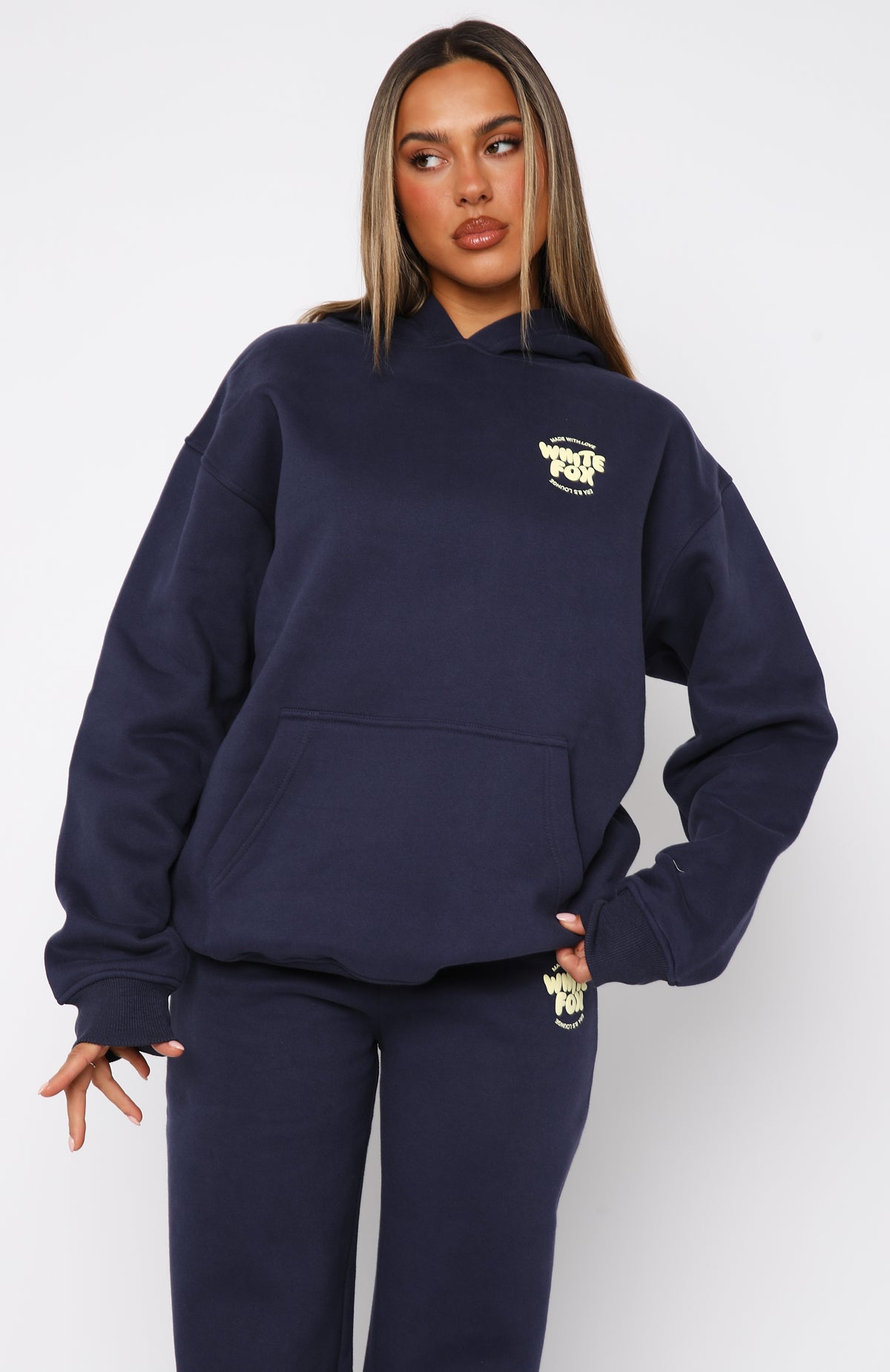With Love For You Oversized Hoodie Navy - Image 2