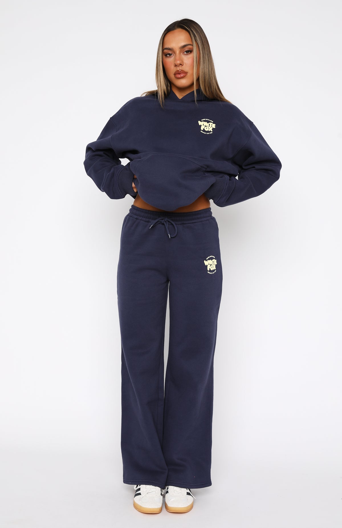 With Love For You Wide Leg Sweatpants Navy - Image 2
