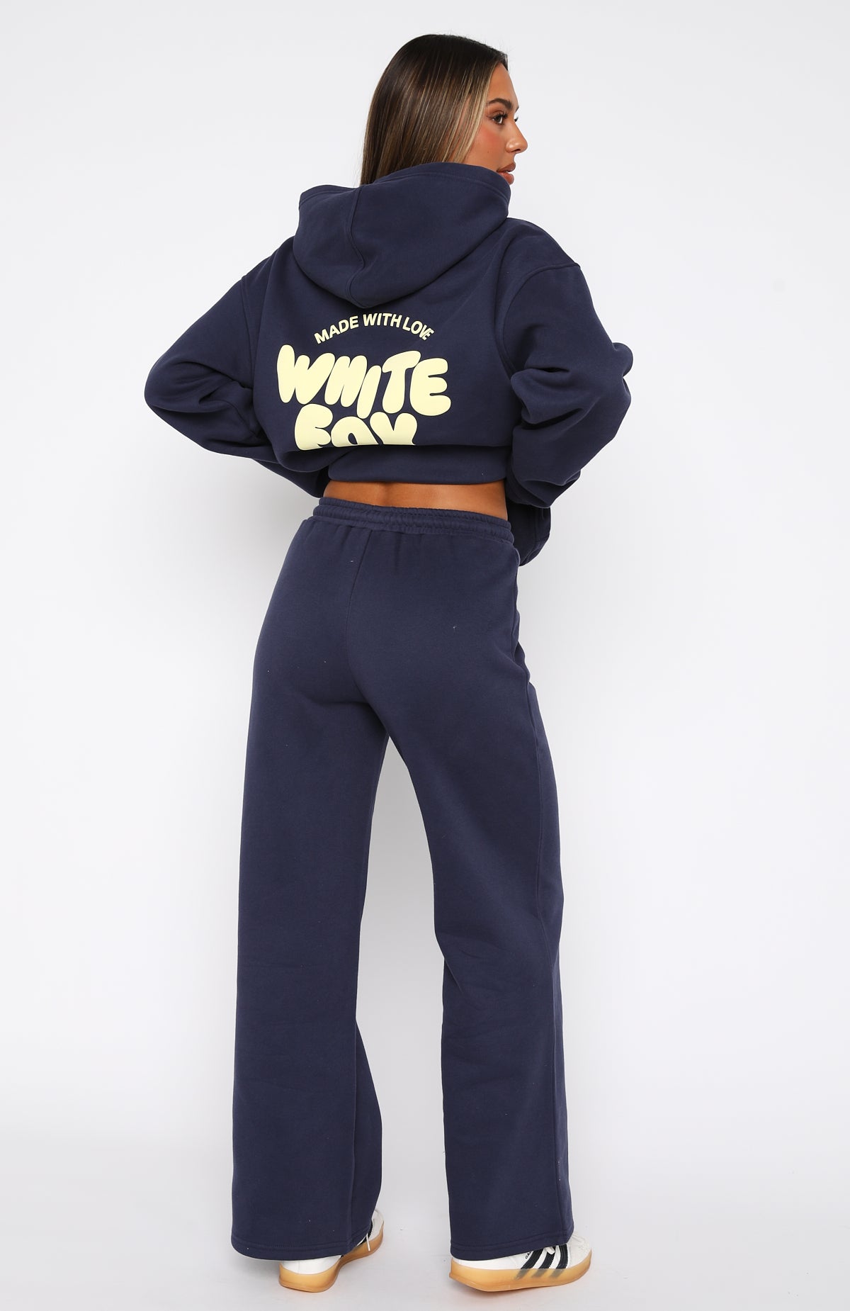 With Love For You Wide Leg Sweatpants Navy - Image 4