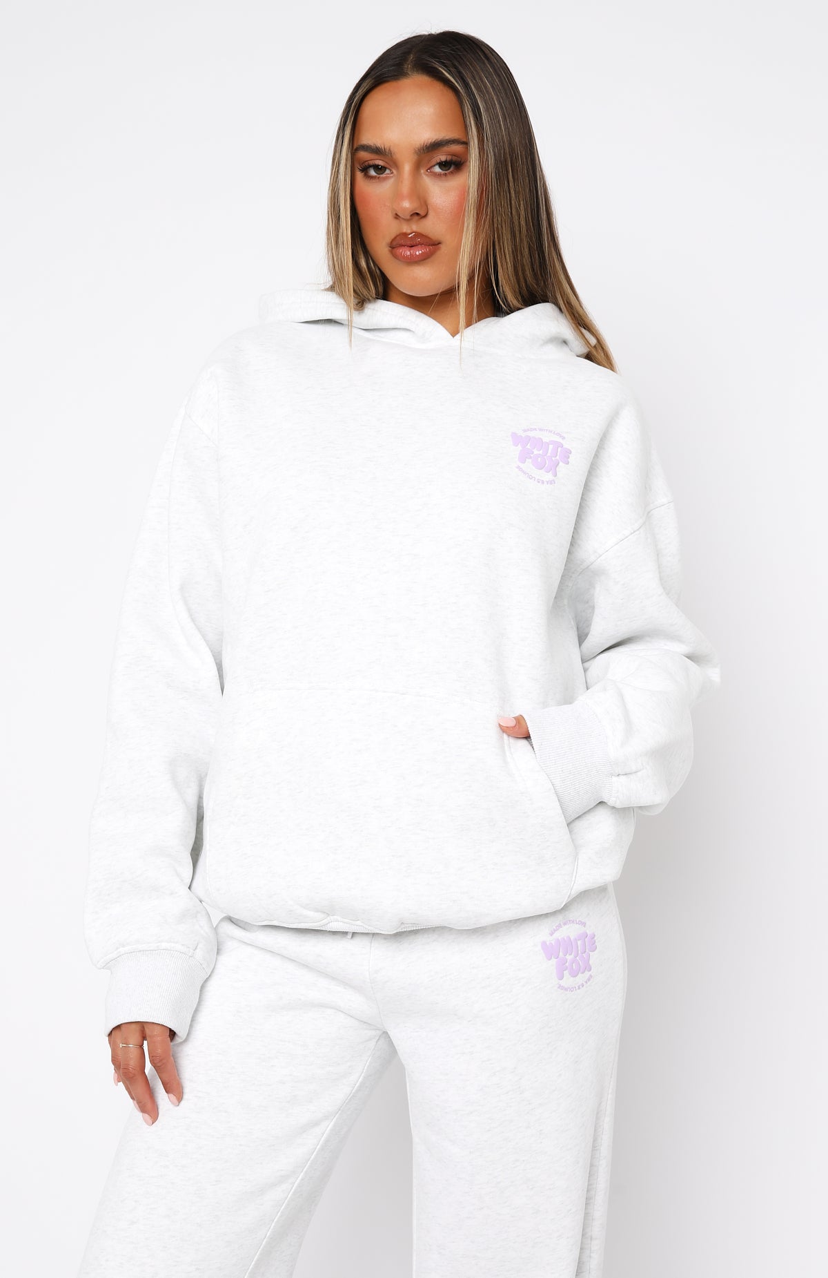 With Love For You Oversized Hoodie Grey Marle - Image 2