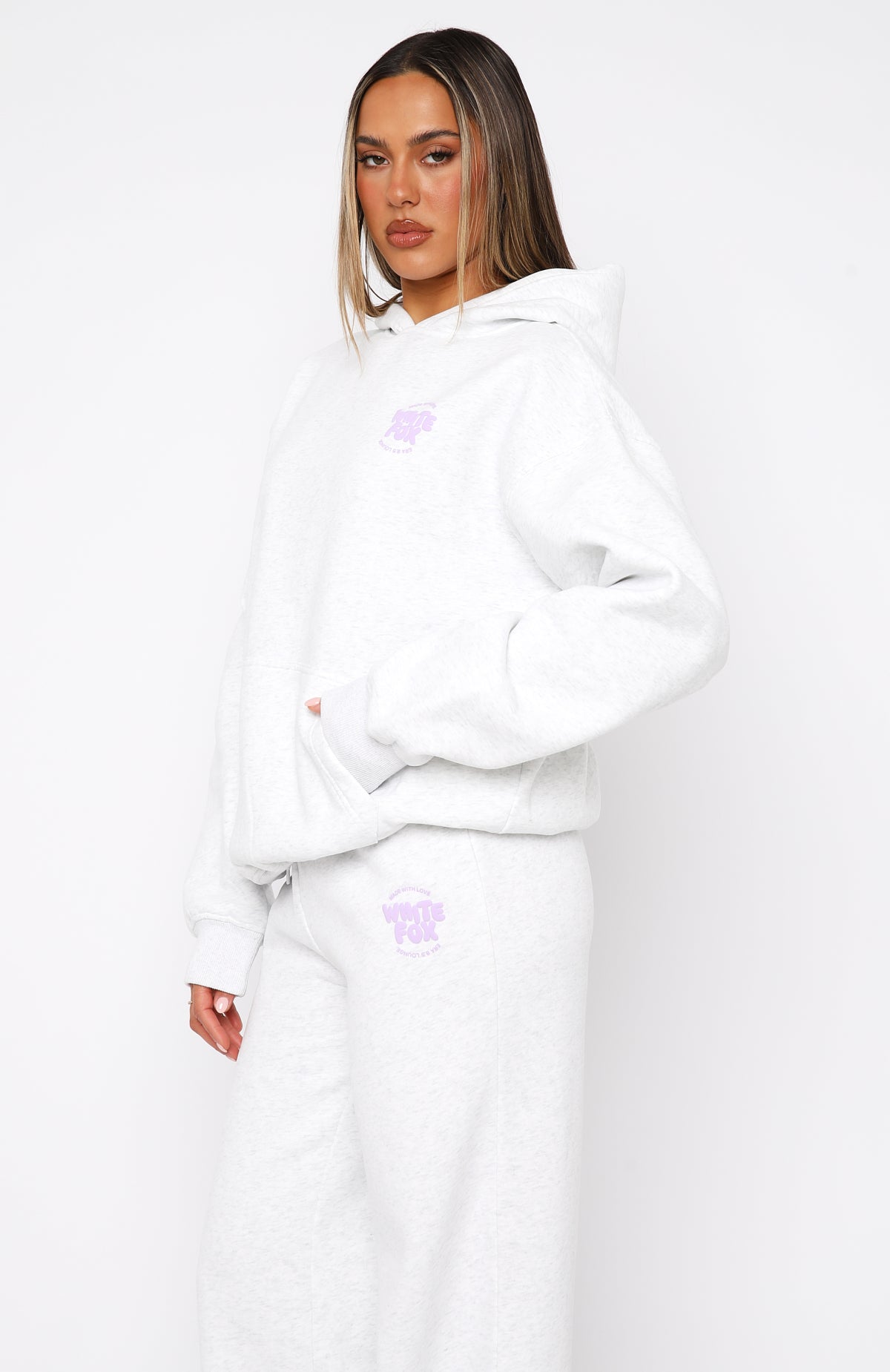With Love For You Oversized Hoodie Grey Marle - Image 3