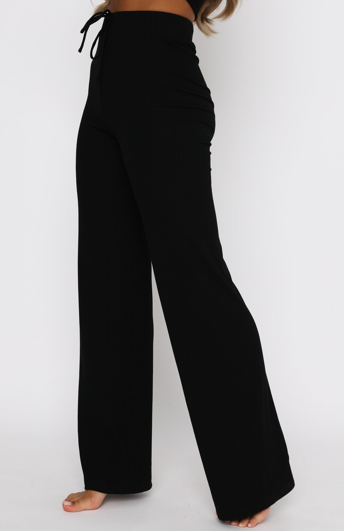 Adore You Ribbed Pants Black - Image 3