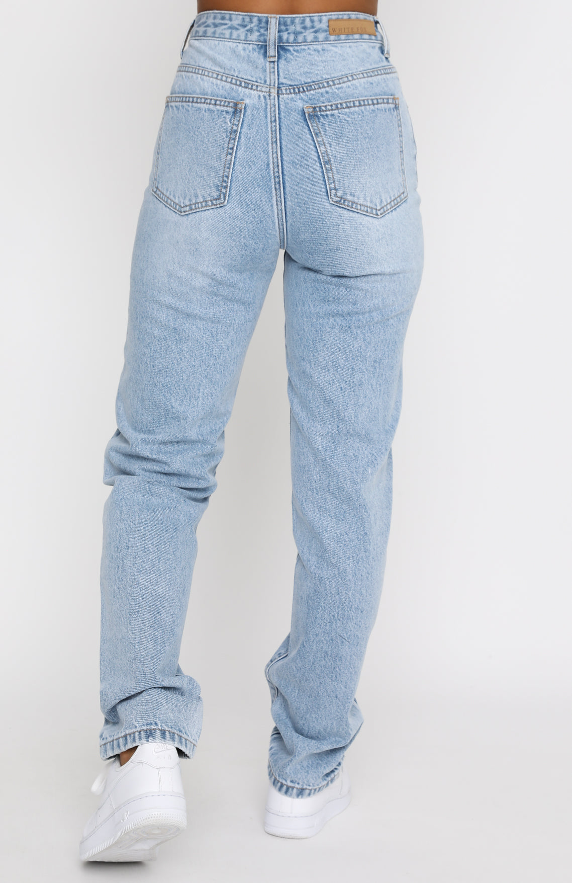 Who's That Girl Straight Leg Denim Jeans Washed Blue - Image 4