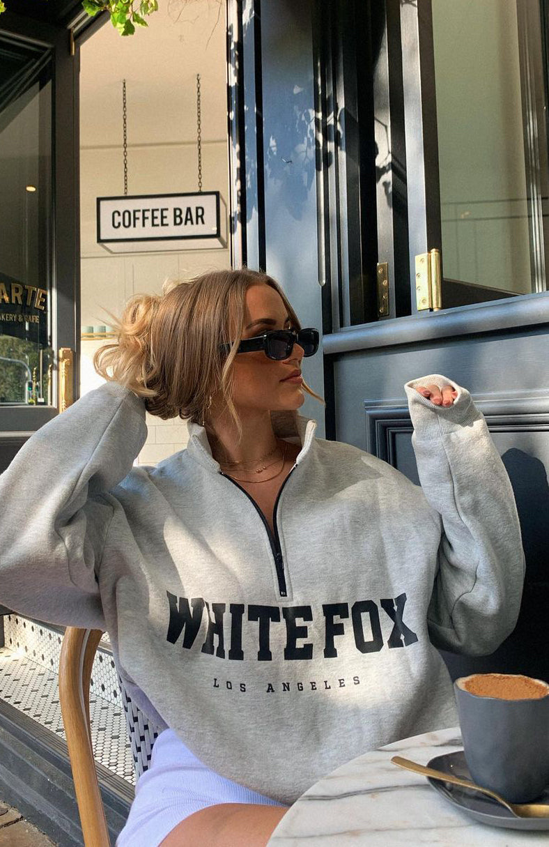 High Standard Zip Front Sweater Grey Marle - Image 9