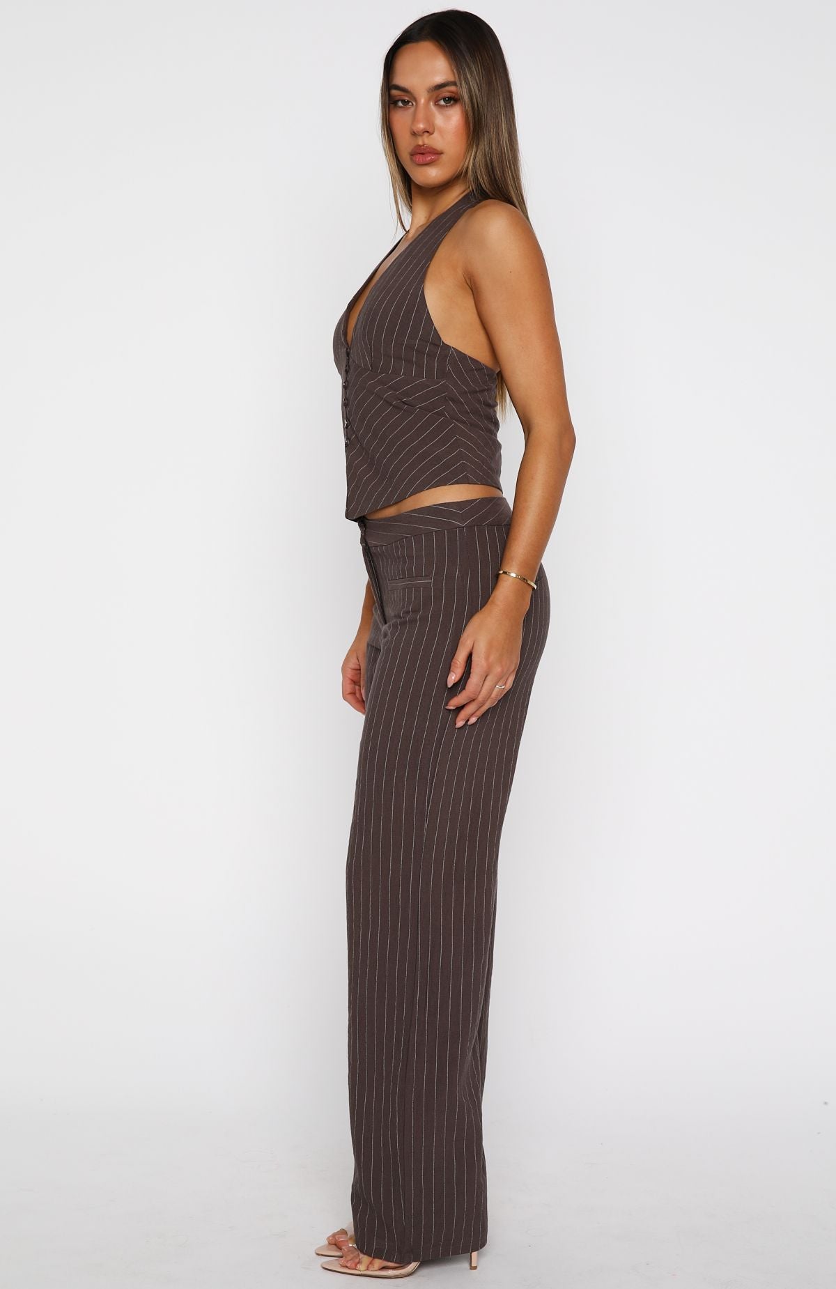 I Don't Compete Straight Leg Pants Chocolate - Image 4