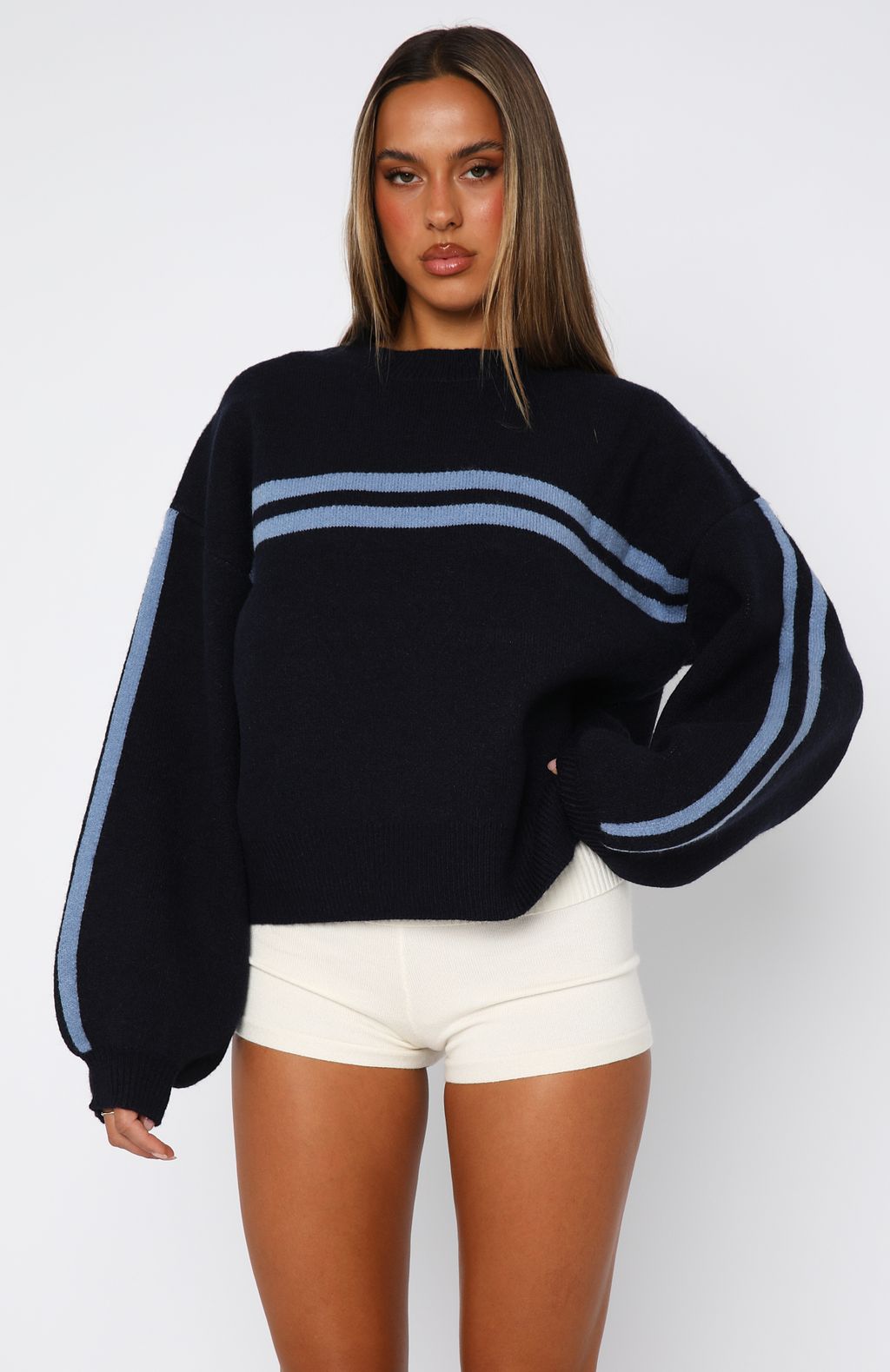 Bring Me Back Knit Sweater Navy - Image 2