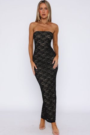 Mad Love Strapless Maxi Dress Black