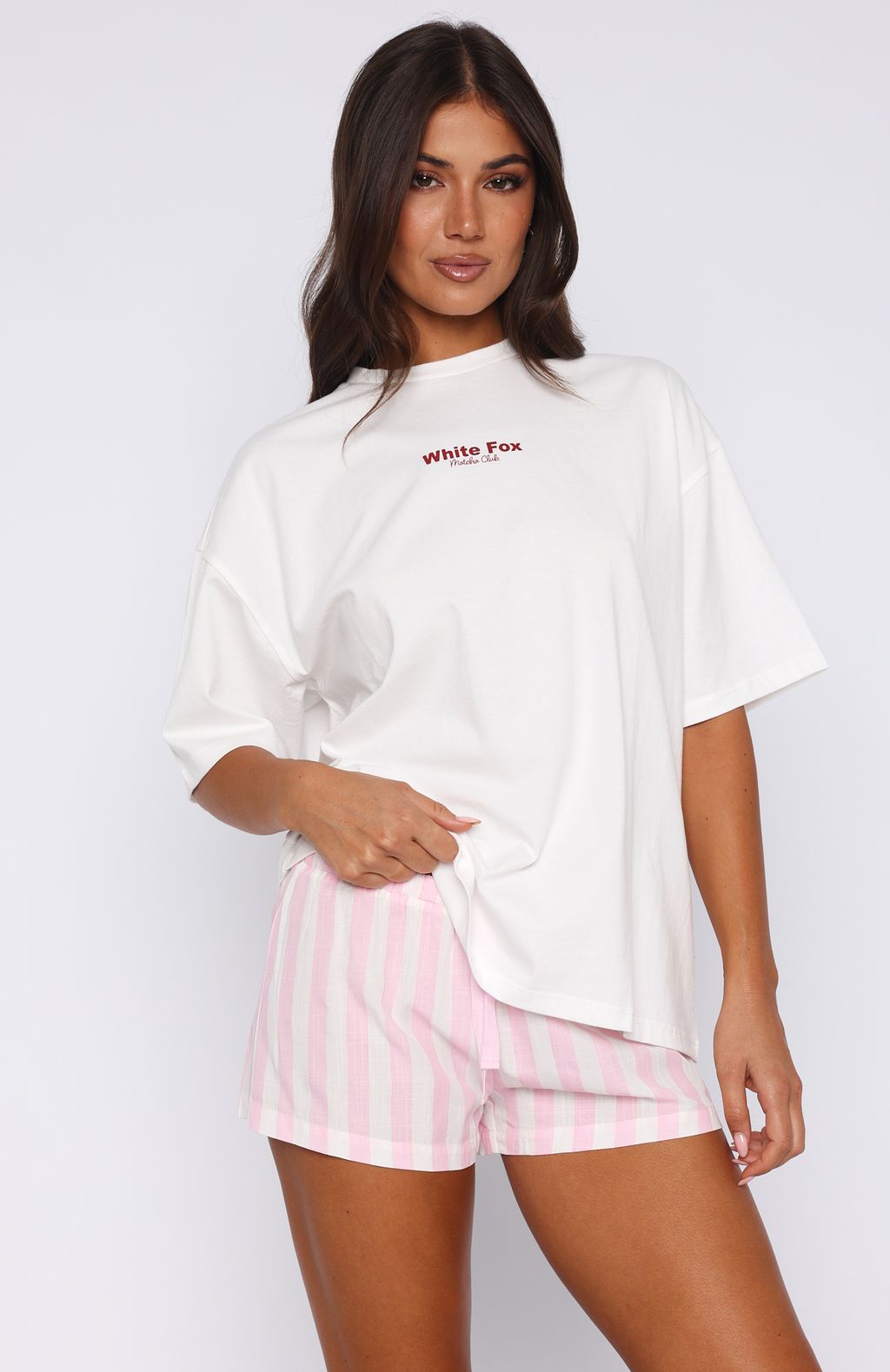 Echoes Of You Pyjama Shorts Pink/White - Image 2
