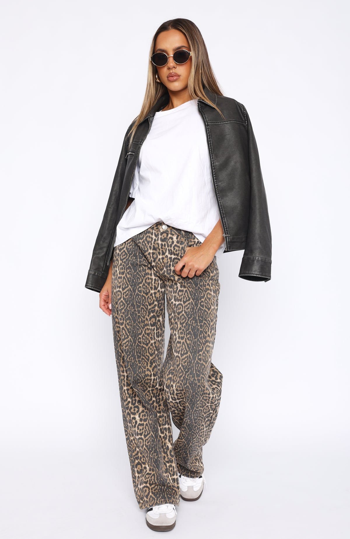 Stella Low Rise Wide Leg Jeans Leopard - Image 2