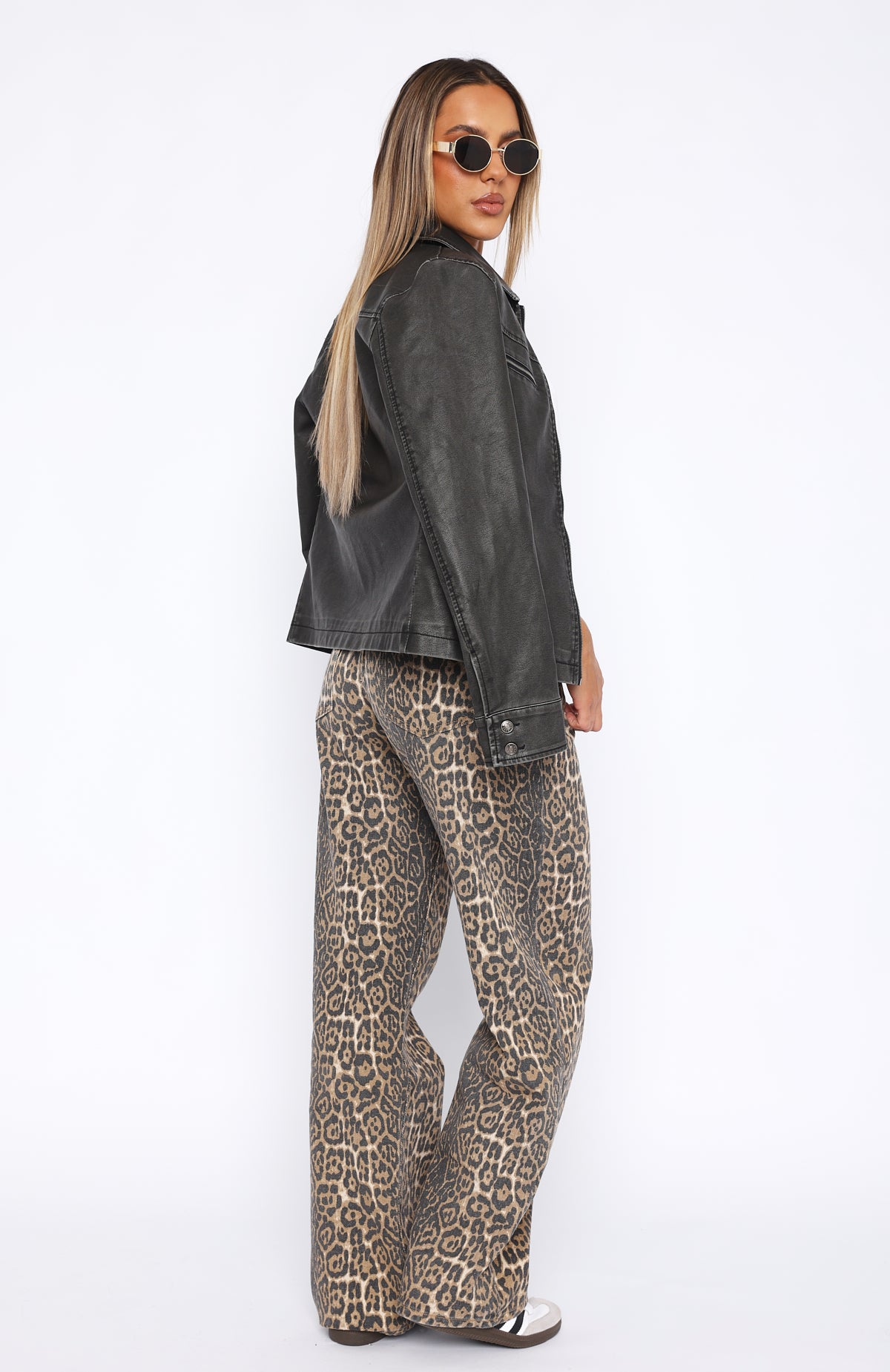 Stella Low Rise Wide Leg Jeans Leopard - Image 4
