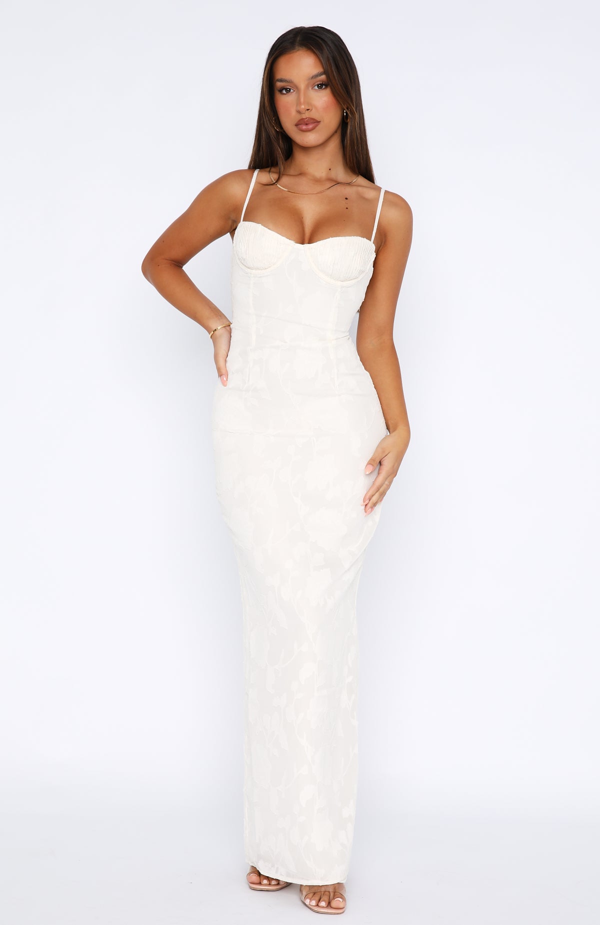Poppy Dream Maxi Dress Cream - Image 2