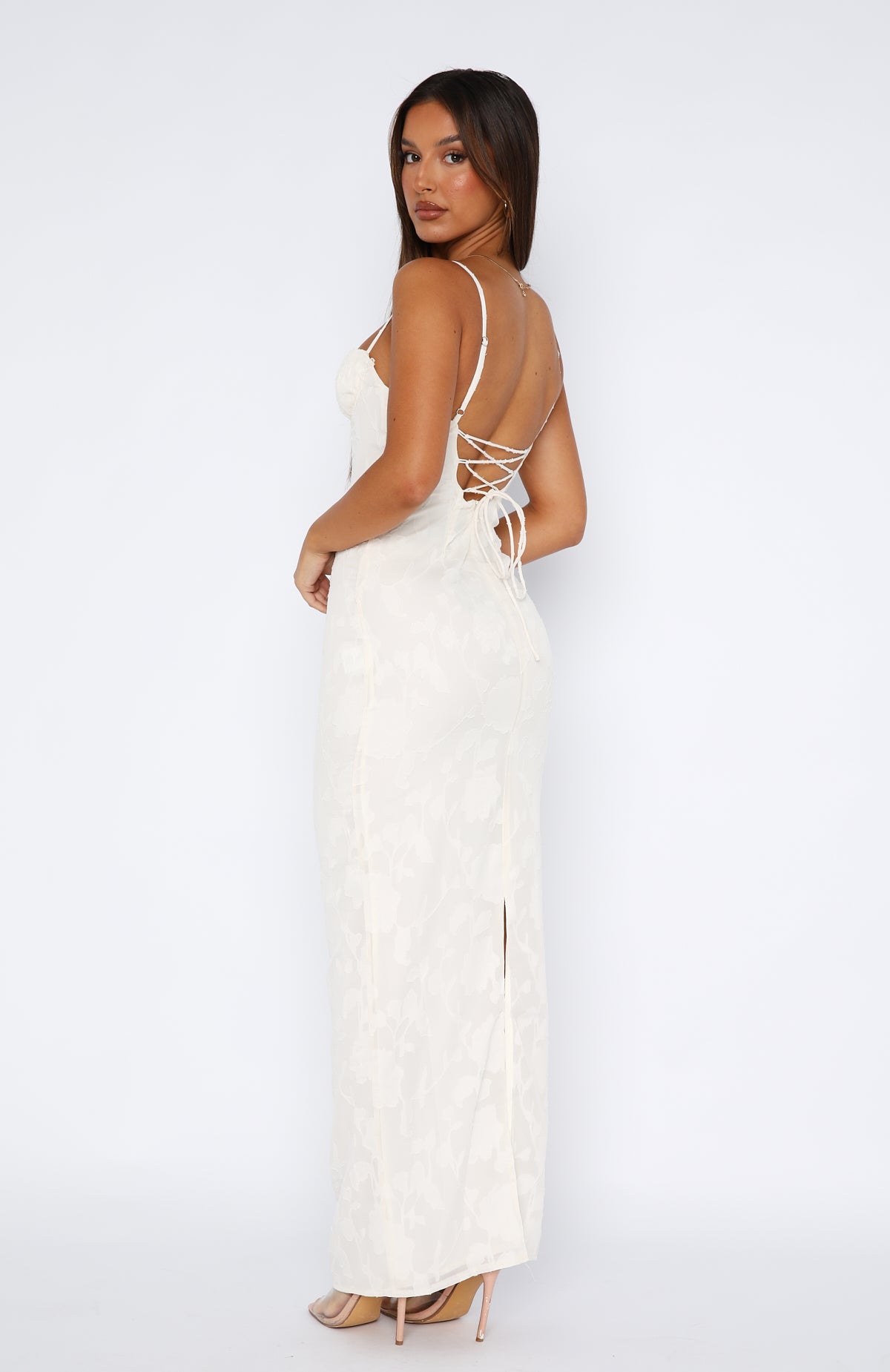 Poppy Dream Maxi Dress Cream - Image 4