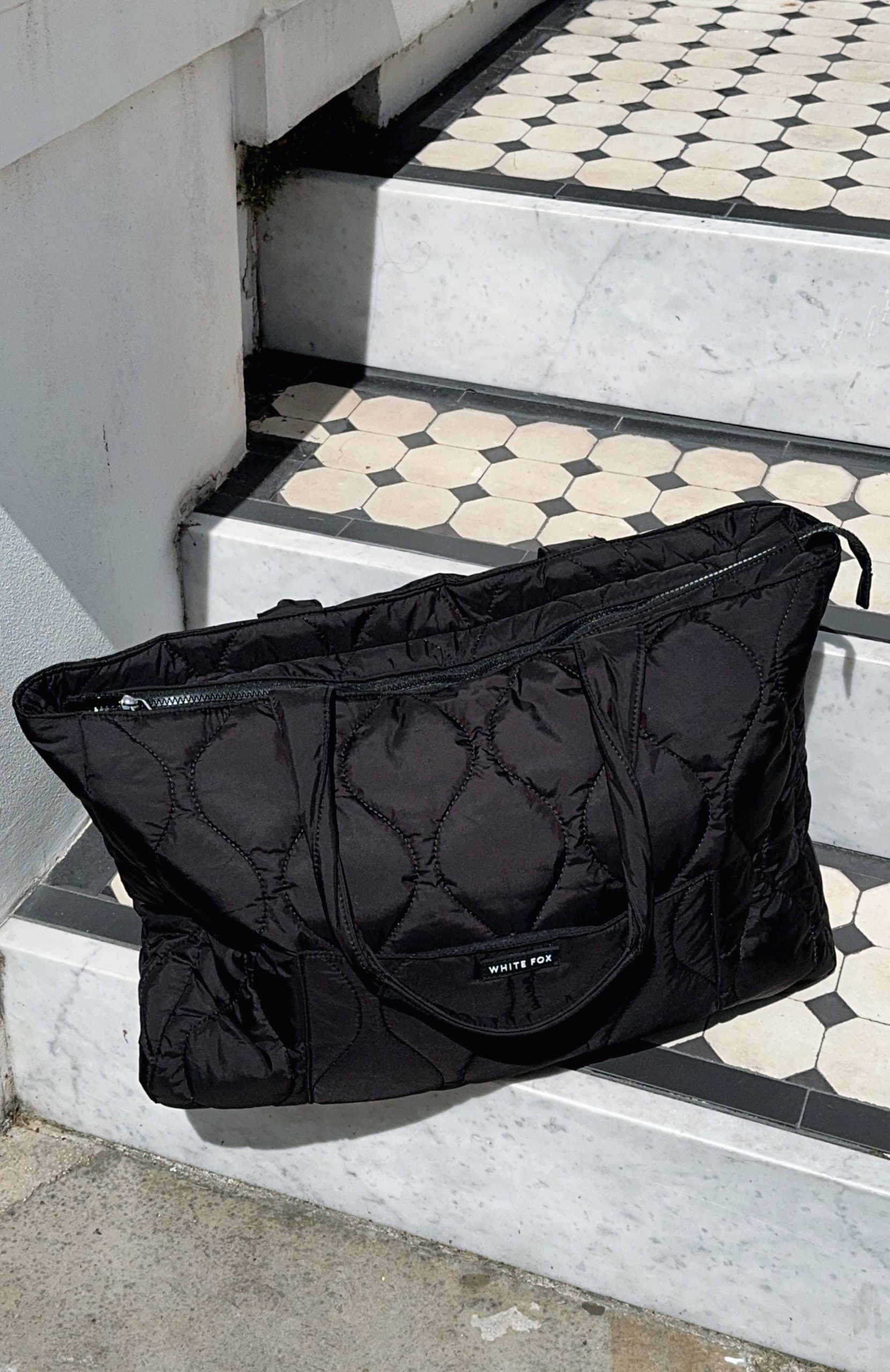 Always Moving Quilted Tote Bag Black - Image 4