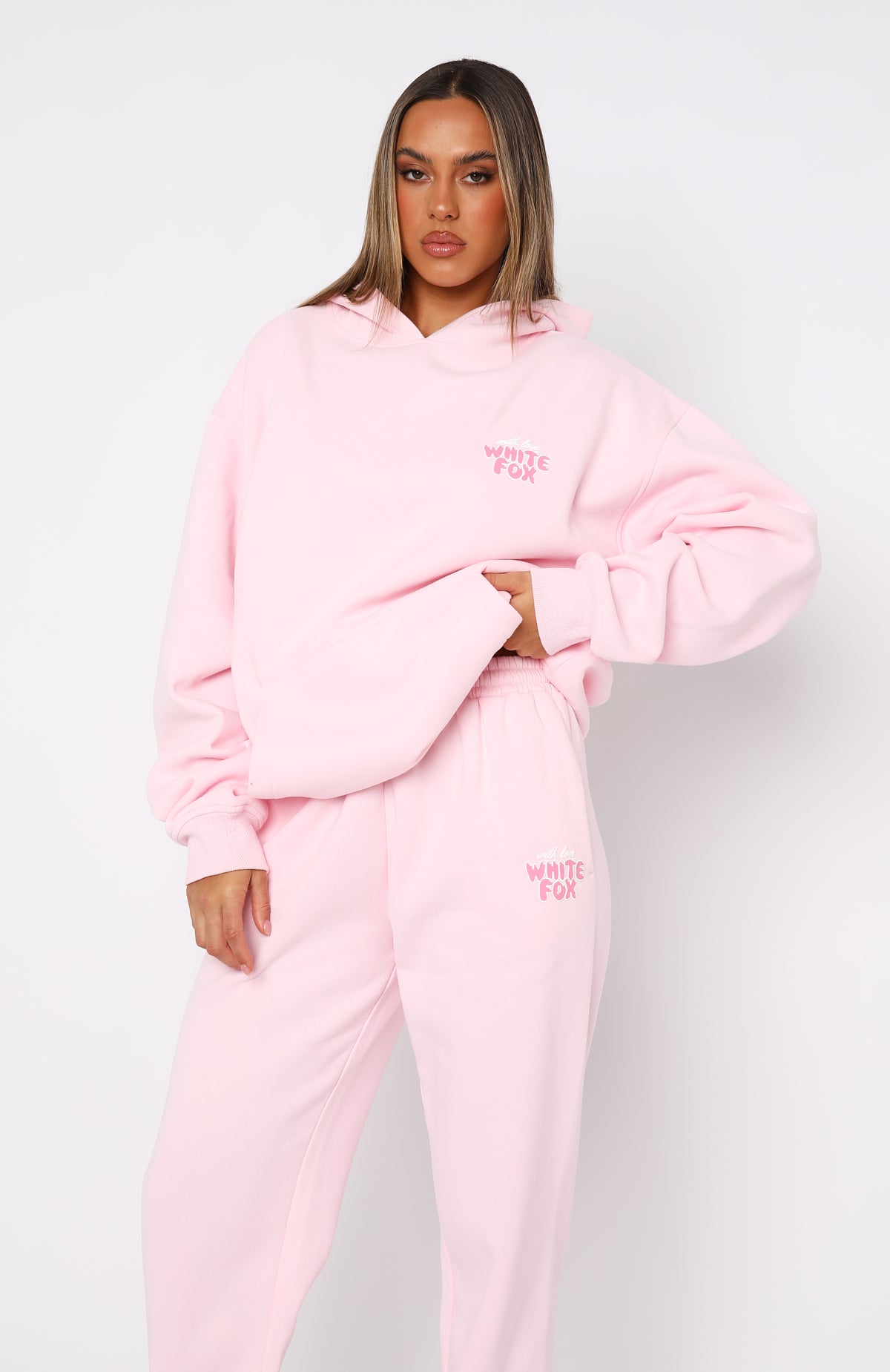 With Love Always Oversized Hoodie Baby Pink - Image 5