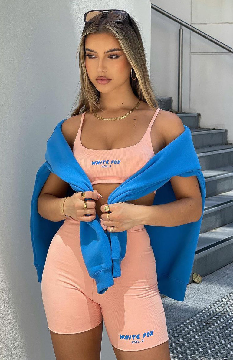 Offstage Ribbed Bike Shorts Apricot Ice - Image 7