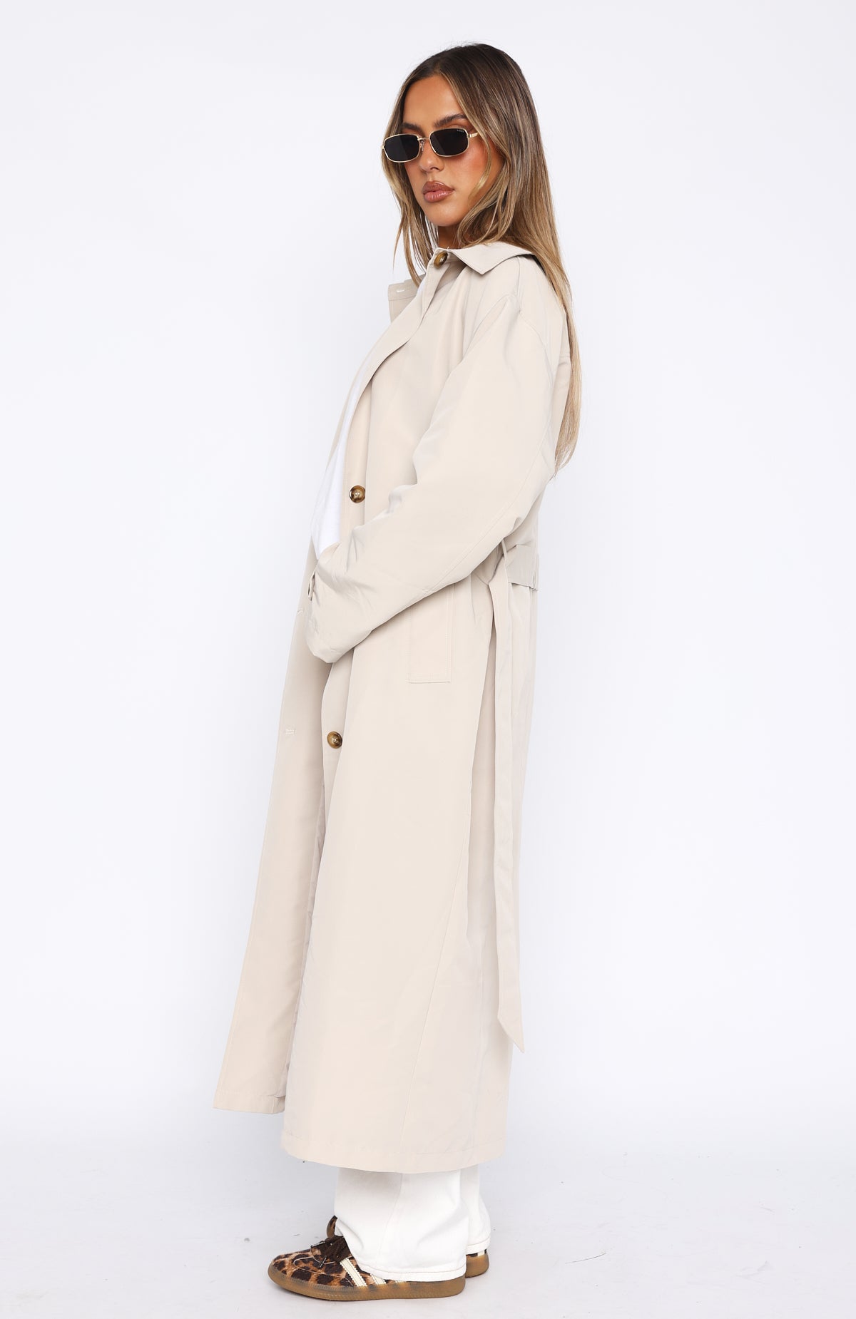 Keep A Secret Trench Coat Dove - Image 3