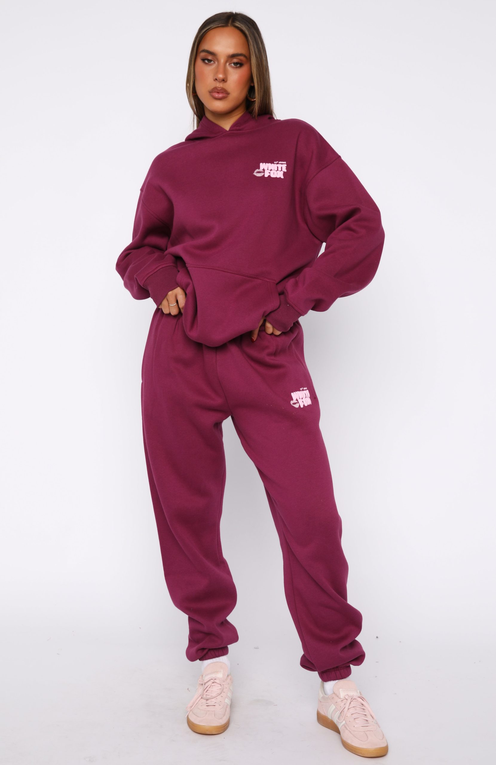 11th Street Sweet Kisses Sweatpants Very Berry - Image 4