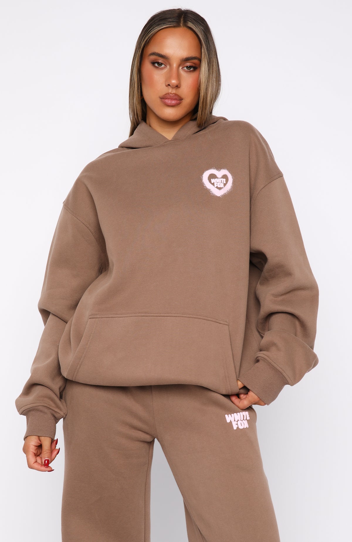 11th Street City Girl At Heart Oversized Hoodie Cinnamon Bun - Image 2