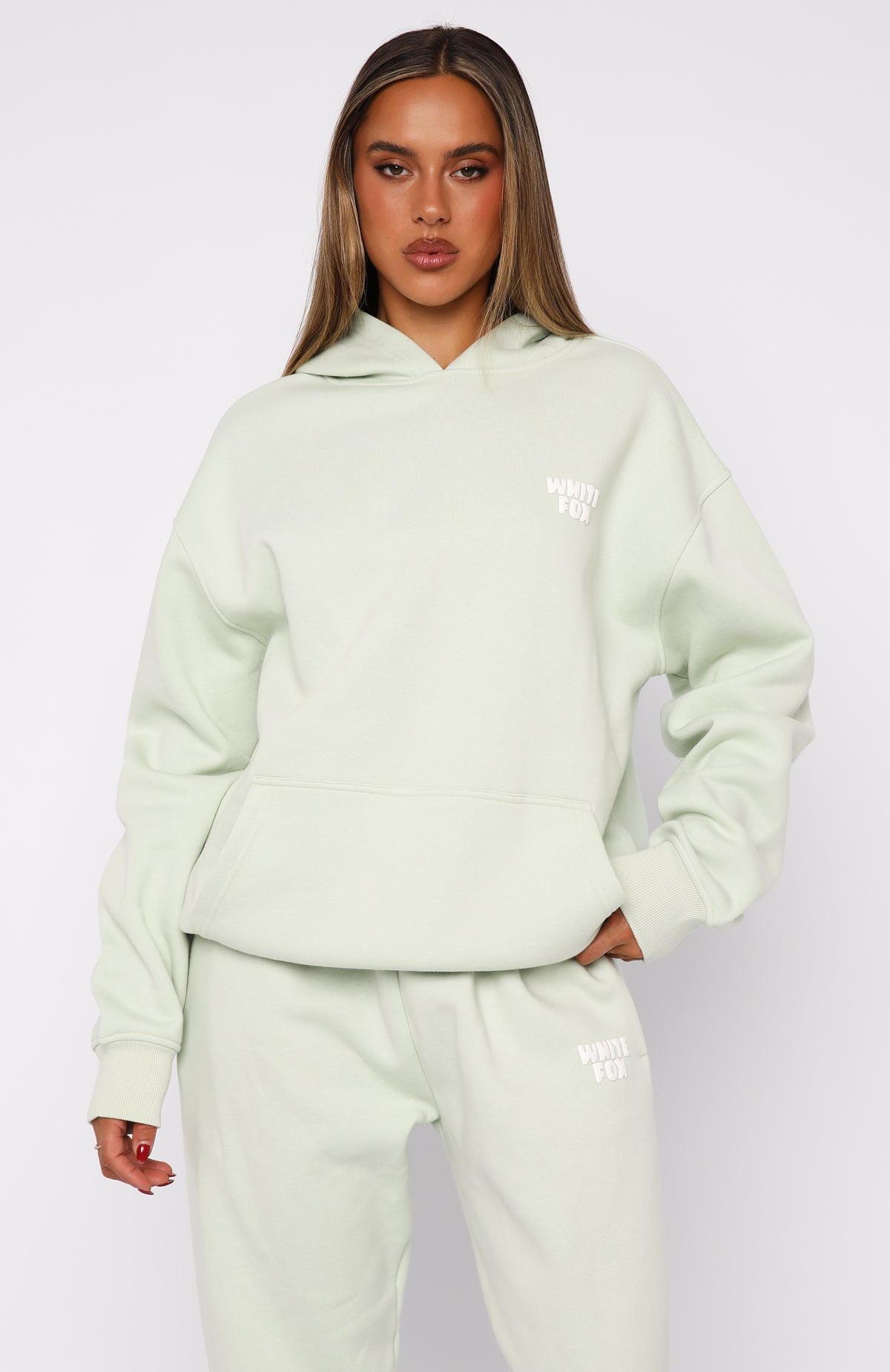 11th Street Keeping It Real Oversized Hoodie Iced Matcha - Image 2