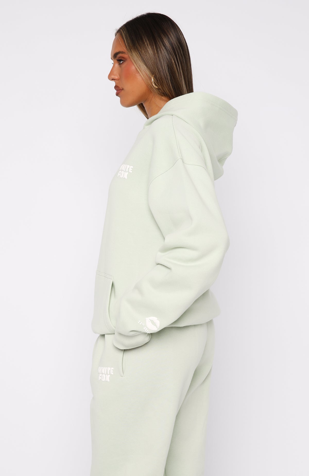 11th Street Keeping It Real Oversized Hoodie Iced Matcha - Image 3